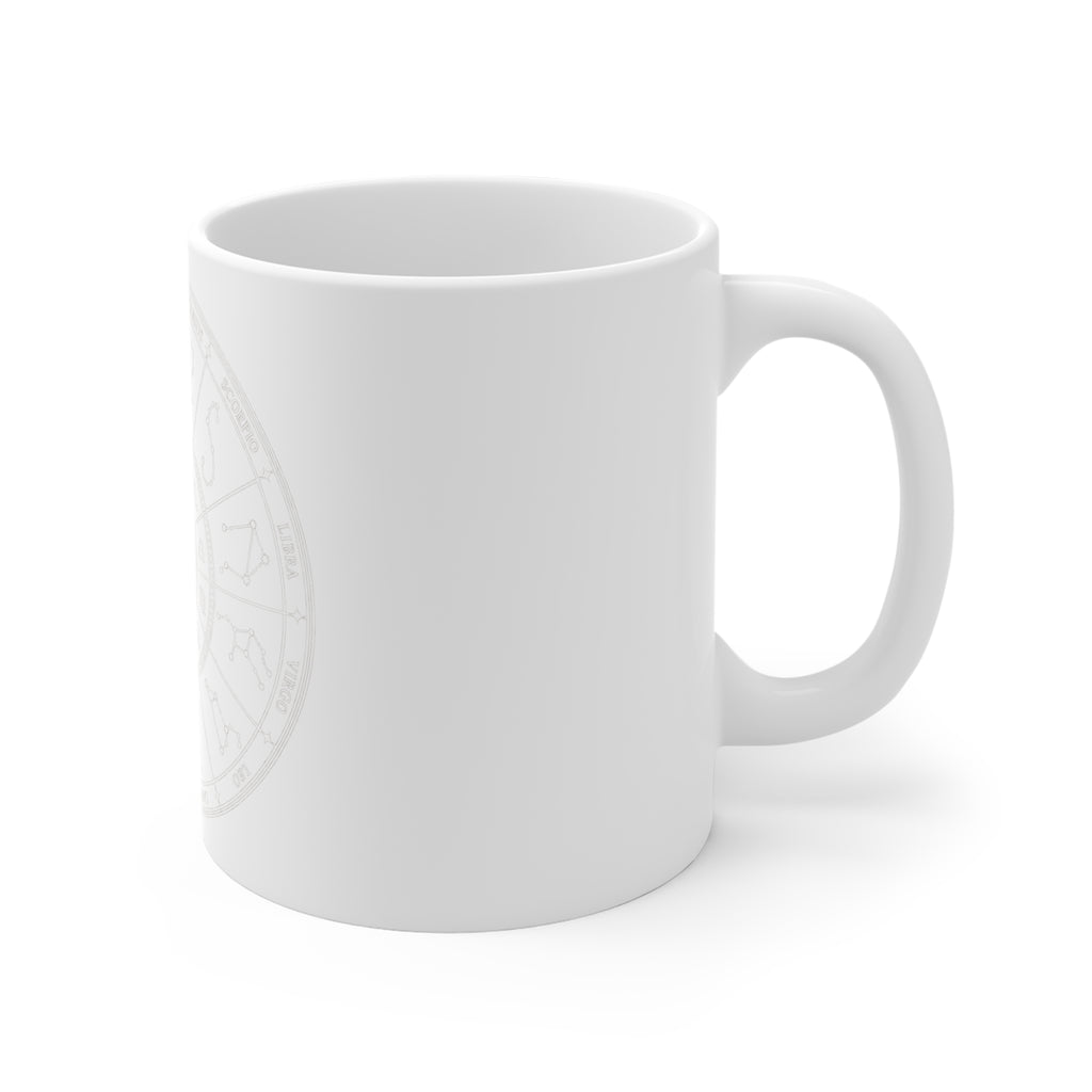 Zodiac Wheel 11oz White Mug — Subtle Astrology Horoscope Coffee Cup