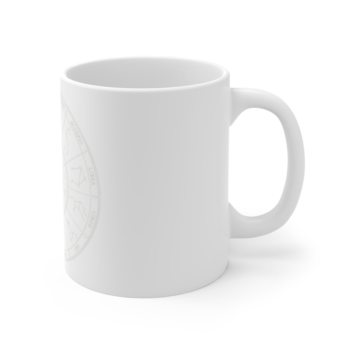 Zodiac Wheel 11oz White Mug — Subtle Astrology Horoscope Coffee Cup