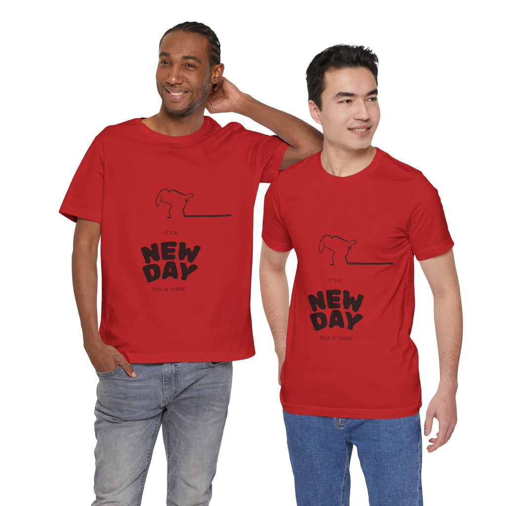 New Day Mr. Line Tee — "It's a New Day" Minimalist Mr. Line Design