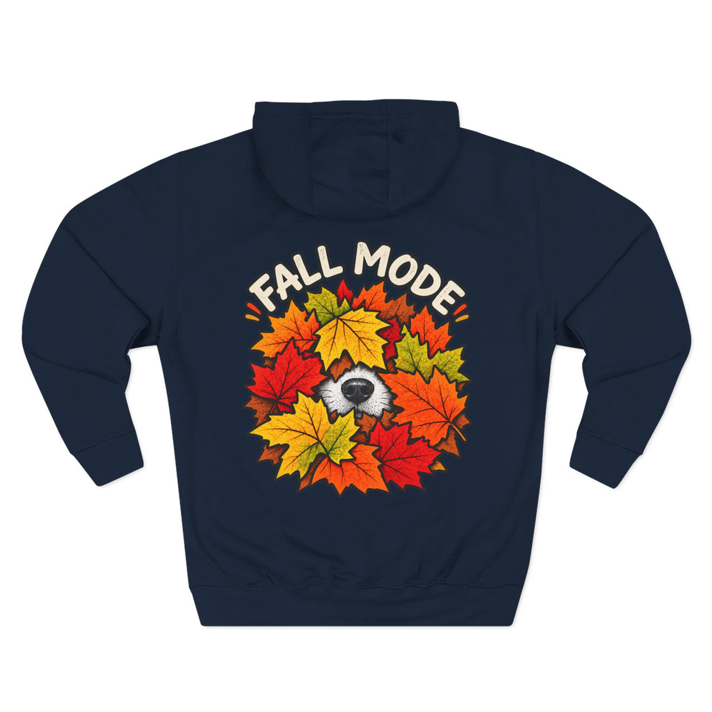 Fall Mode Hoodie — Cute Raccoon in Autumn Leaves Pullover