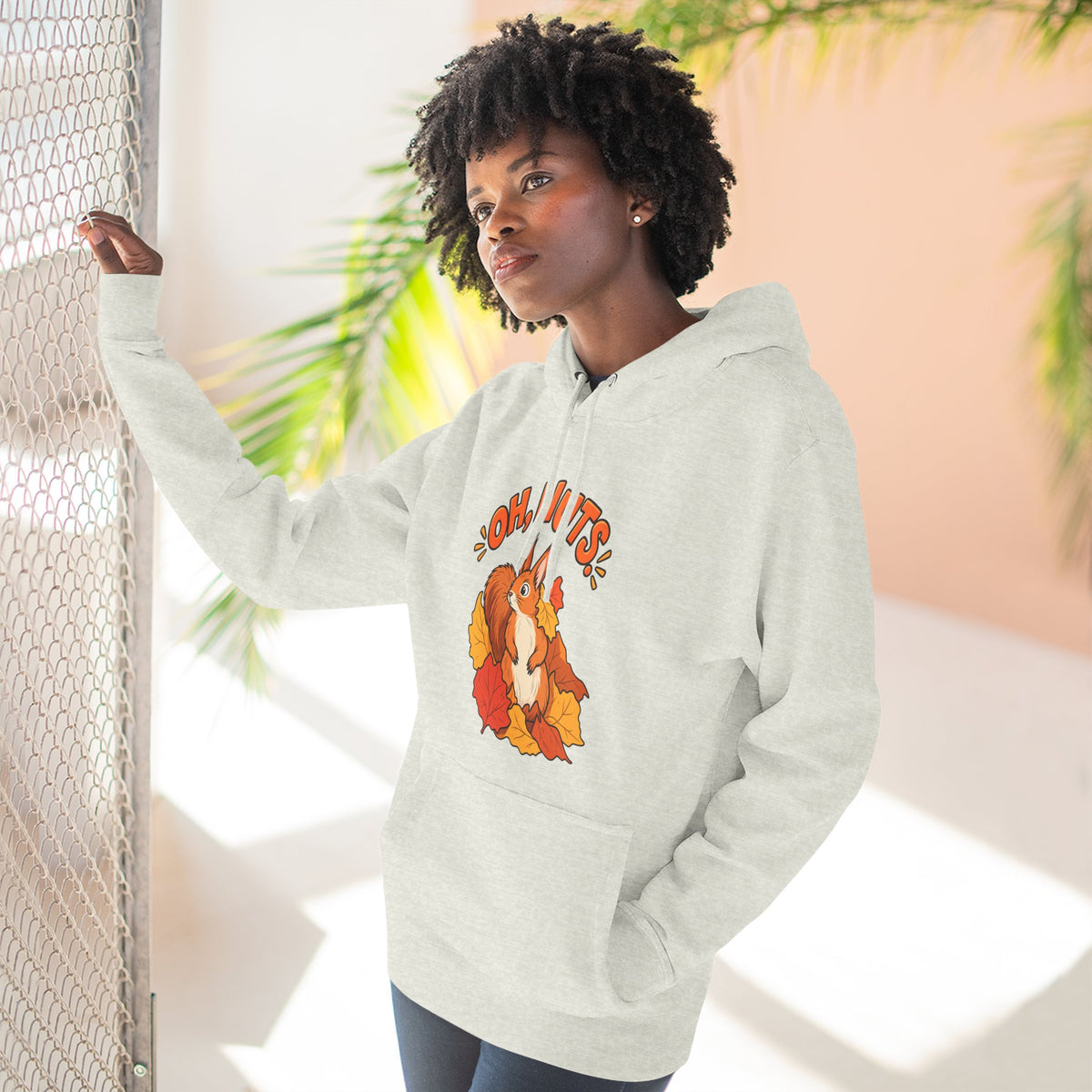 Autumn Squirrel Hoodie – “Oh Nuts” Fall Graphic Pullover