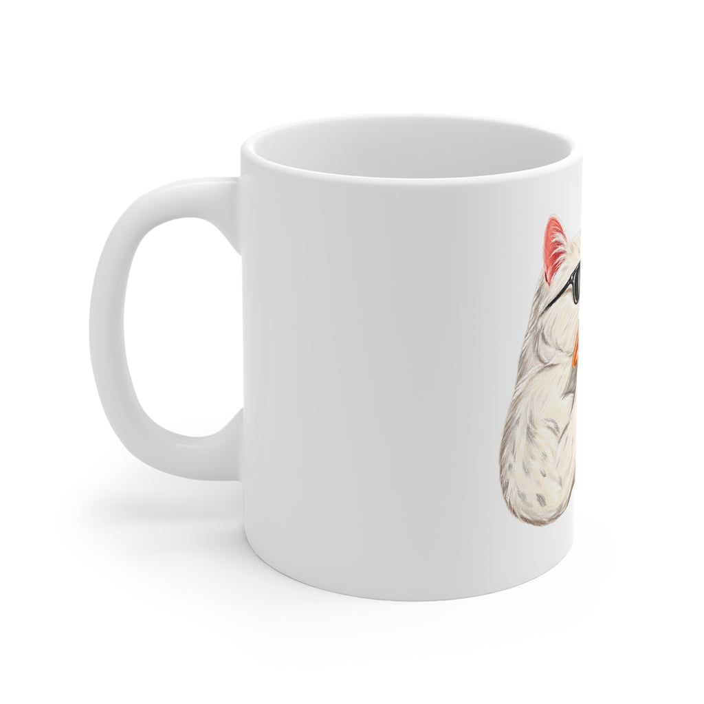 Cat Eating Pizza Mug — Funny Cool Cat with Sunglasses Coffee Cup