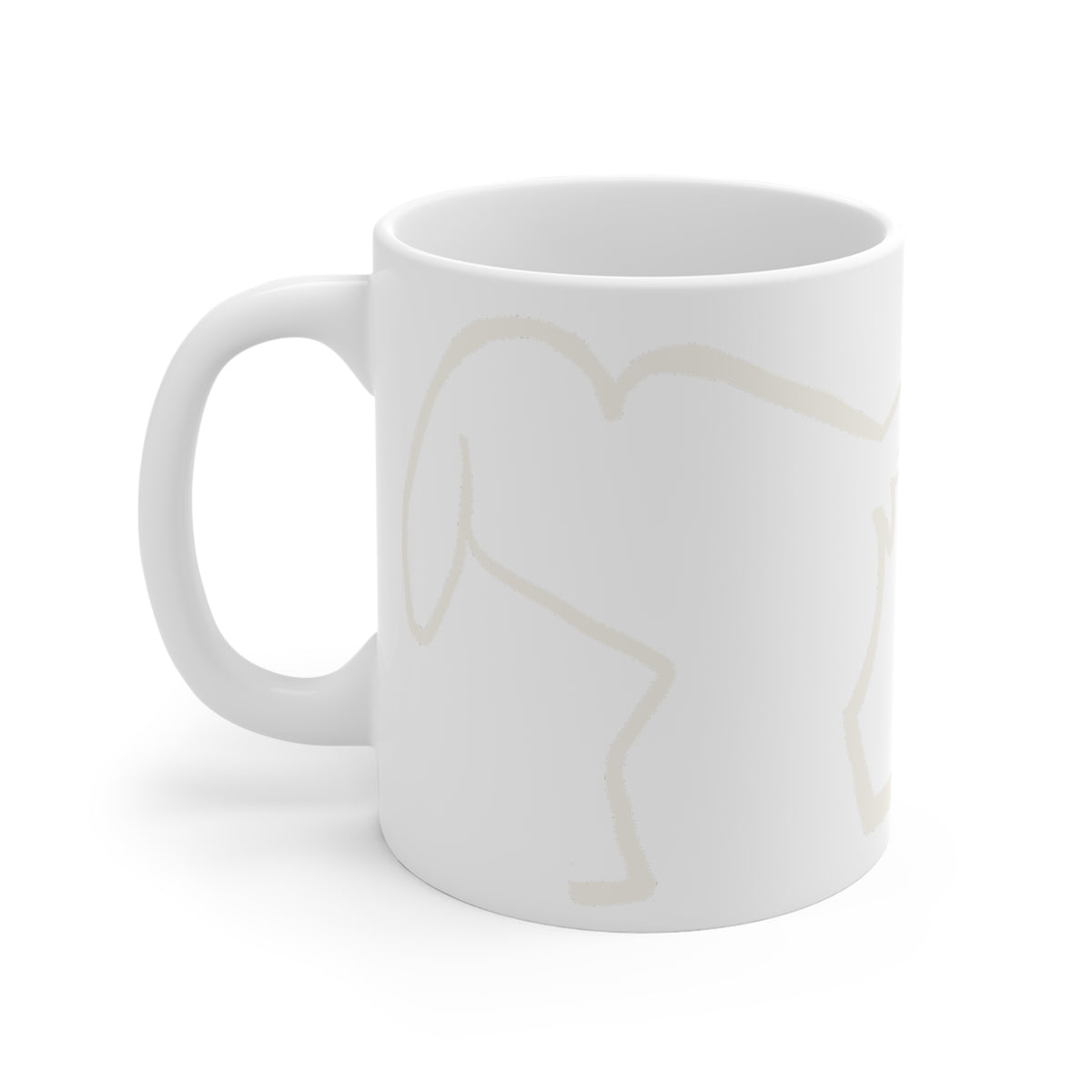 Ceramic Mug — Subtle Line Art Dog Silhouette Coffee Cup