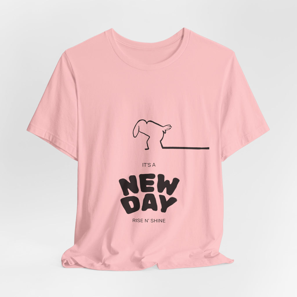 New Day Mr. Line Tee — "It's a New Day" Minimalist Mr. Line Design