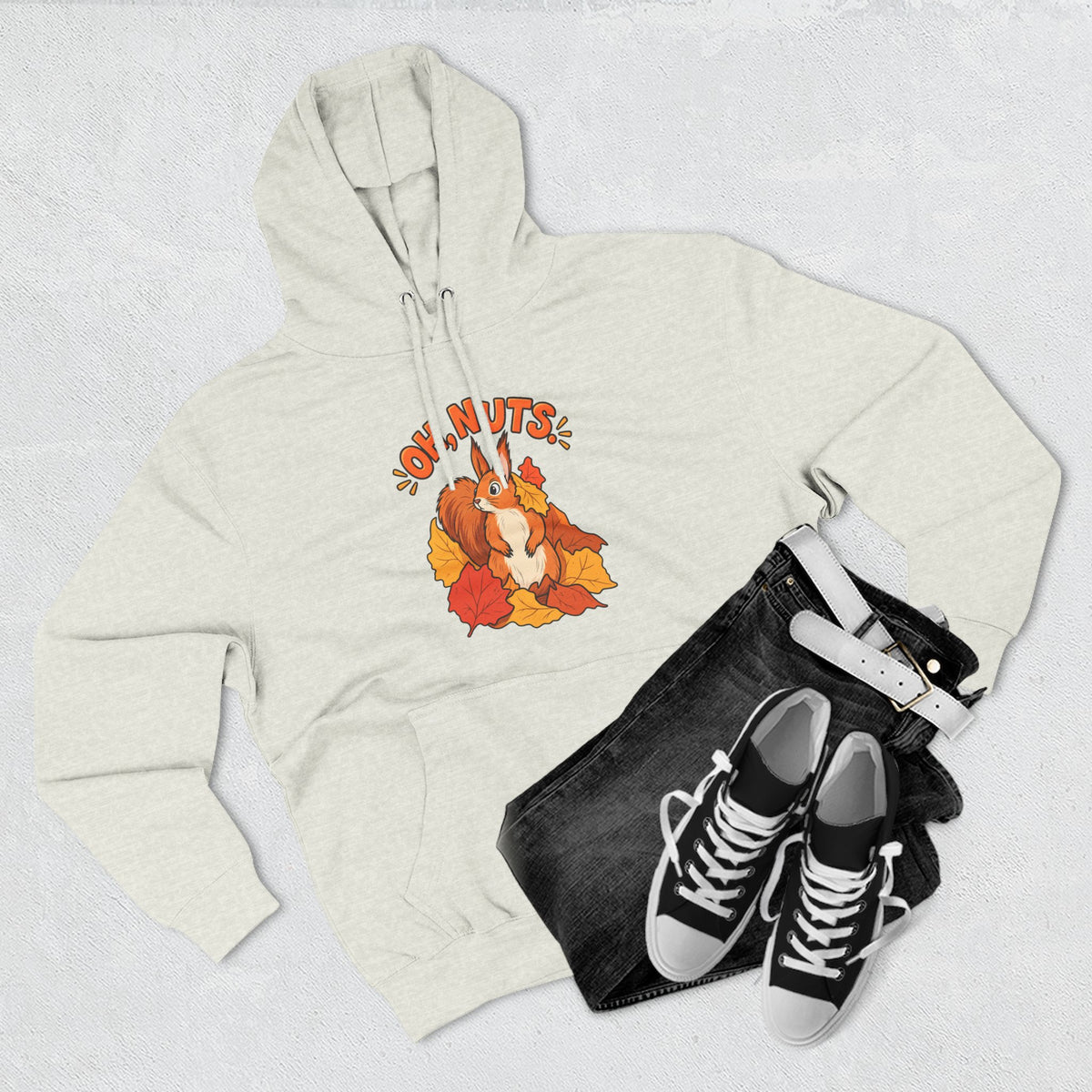 Autumn Squirrel Hoodie – “Oh Nuts” Fall Graphic Pullover