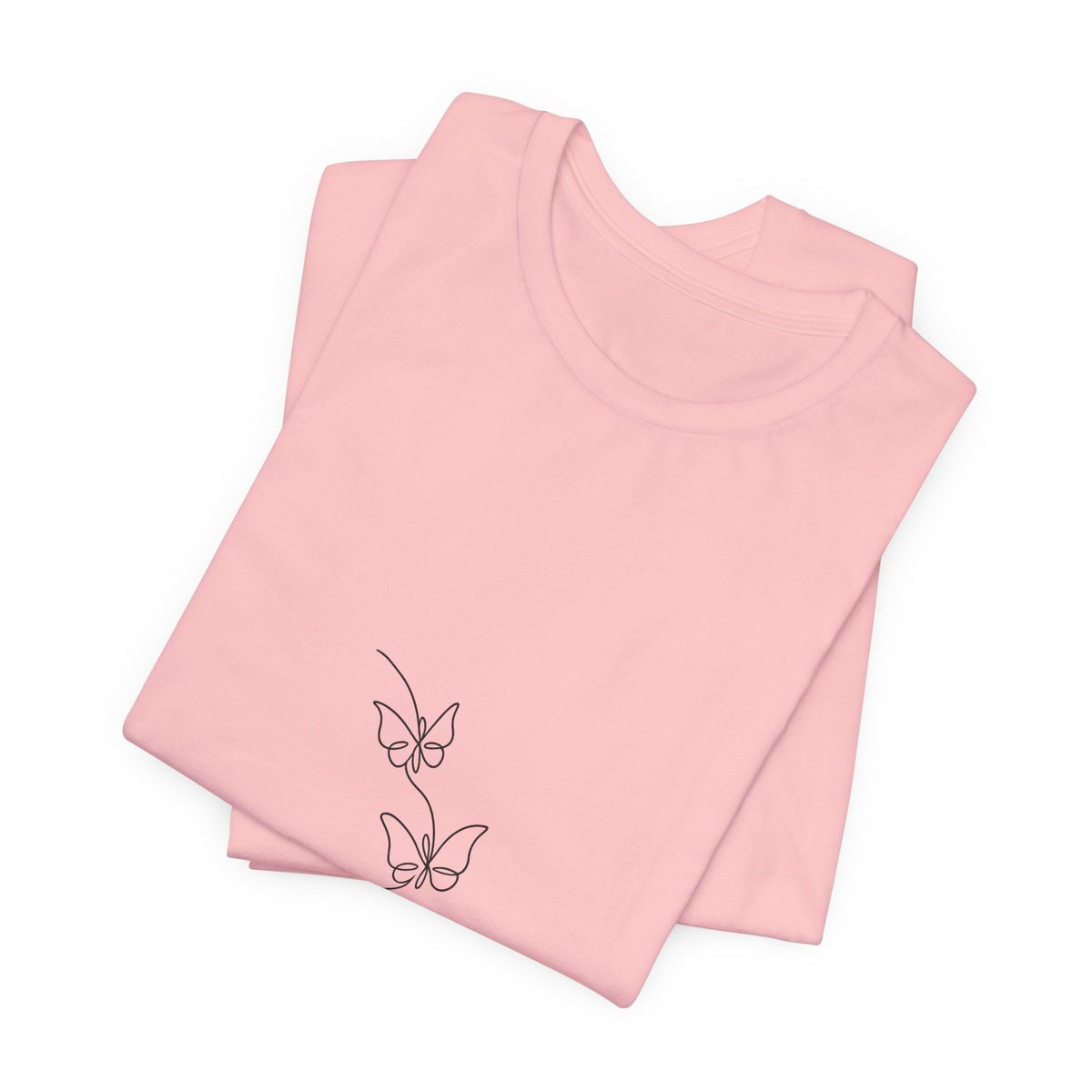 Butterfly Line Art Tee — Minimalist Three-Butterfly Graphic T-Shirt
