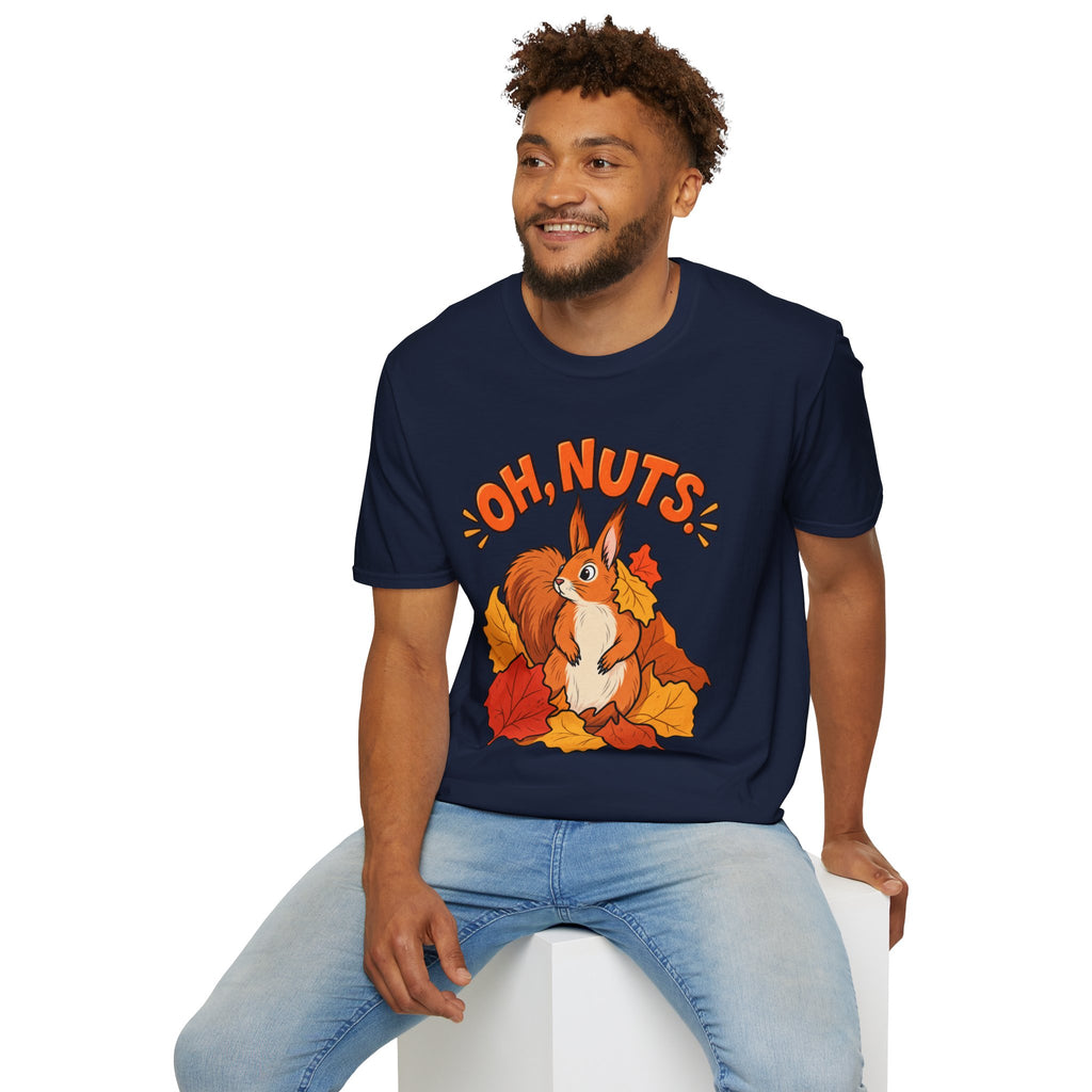 Oh, Nuts! Squirrel Tee — Cute Autumn Leaves Graphic T-Shirt
