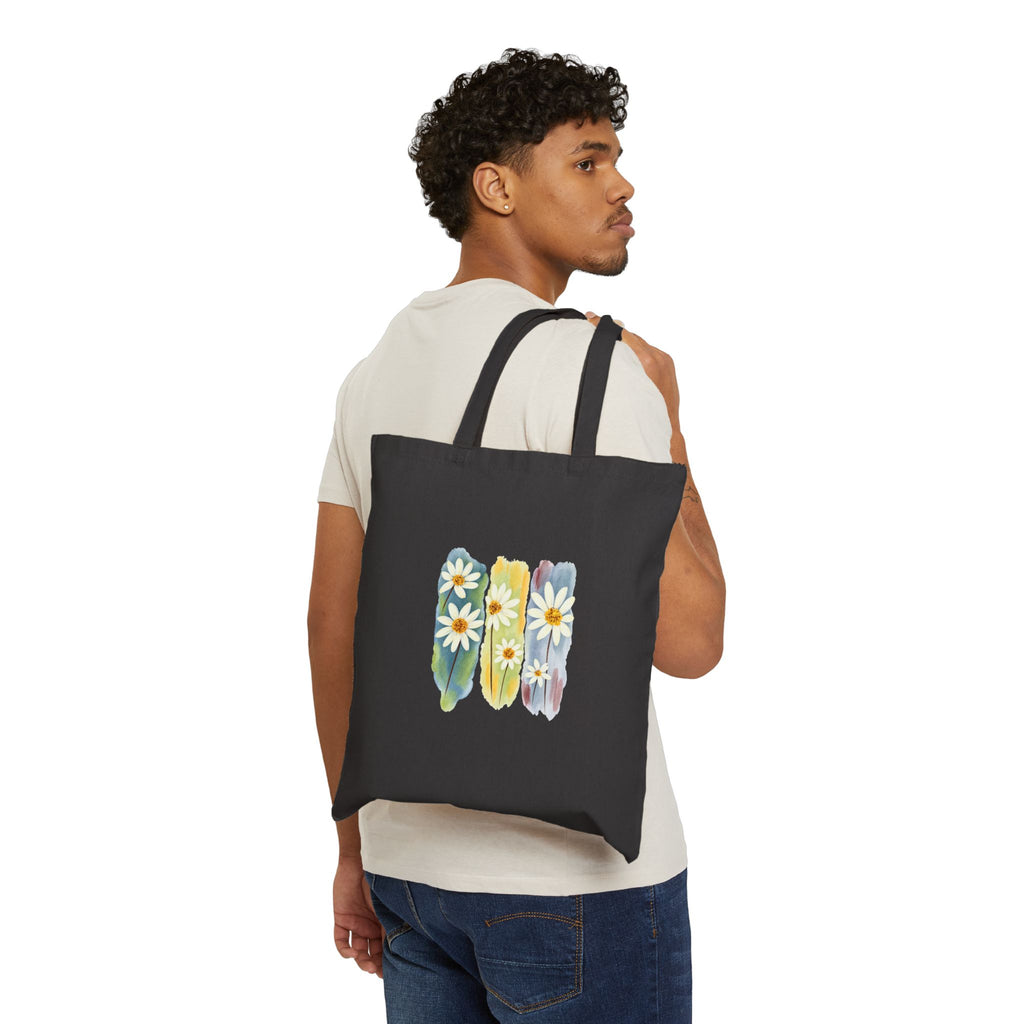 Daisy Watercolor Canvas Tote Bag
