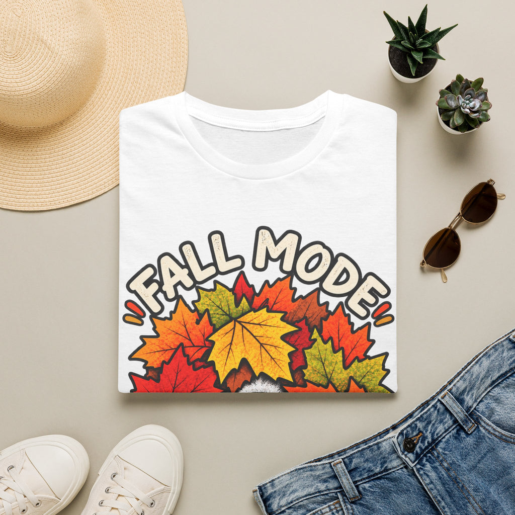 Fall Mode T-Shirt — Cute Bear Hidden in Autumn Leaves
