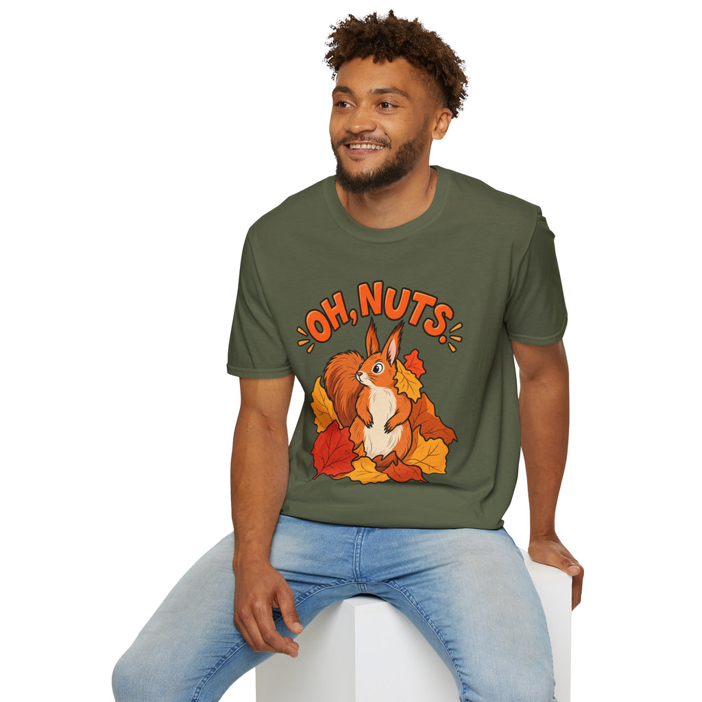 Oh, Nuts! Squirrel Tee — Cute Autumn Leaves Graphic T-Shirt