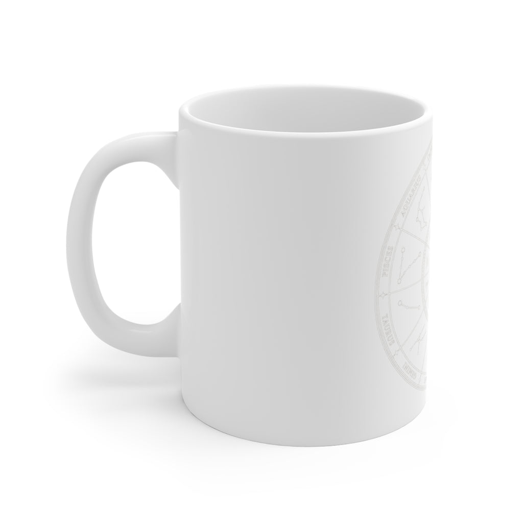 Zodiac Wheel 11oz White Mug — Subtle Astrology Horoscope Coffee Cup