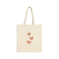 Butterfly Trio Canvas Tote Bag — Cute Peach Butterfly Cotton Market Tote