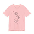 Butterfly Line Art Tee — Minimal Floral Butterfly T-Shirt