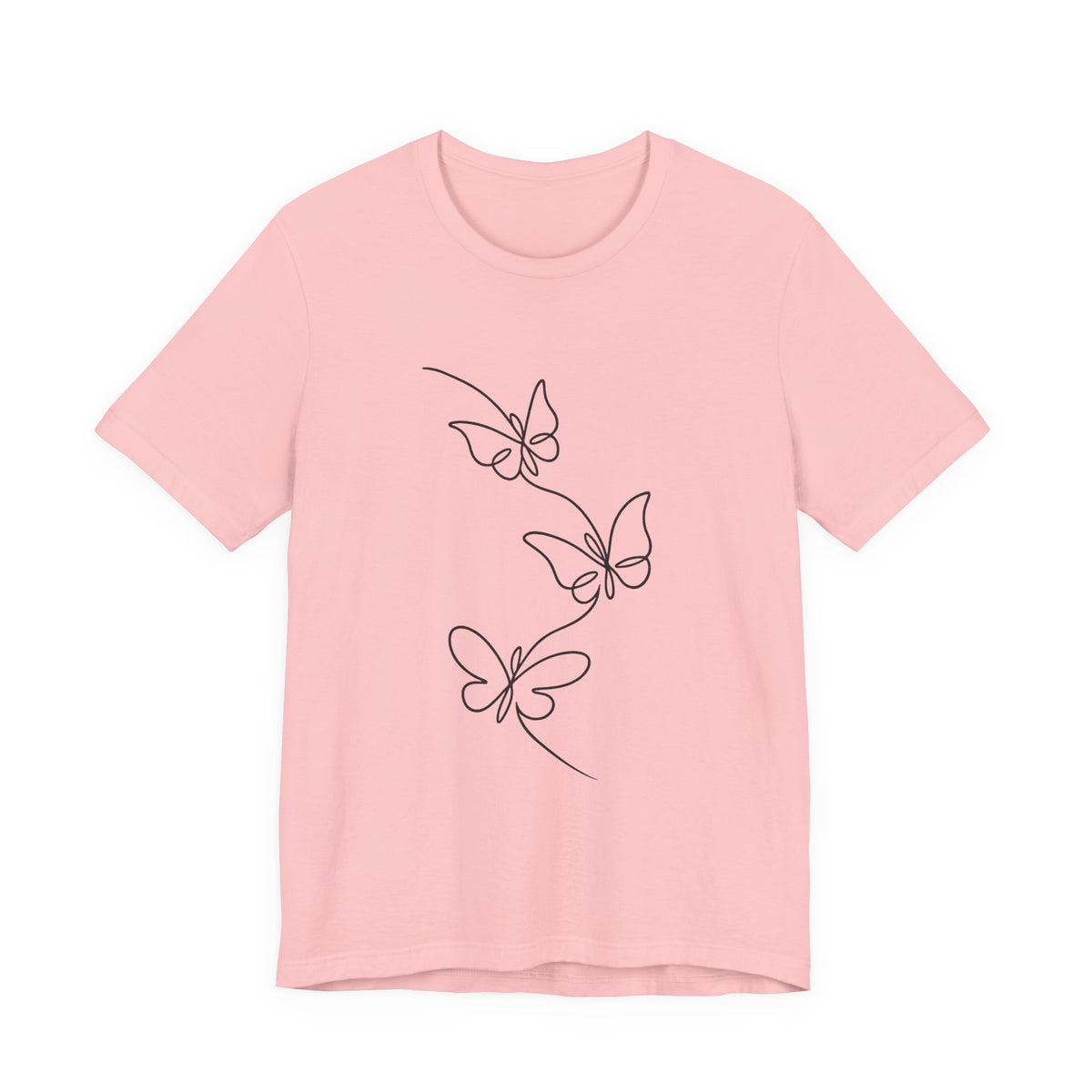 Butterfly Line Art Tee — Minimal Floral Butterfly T-Shirt