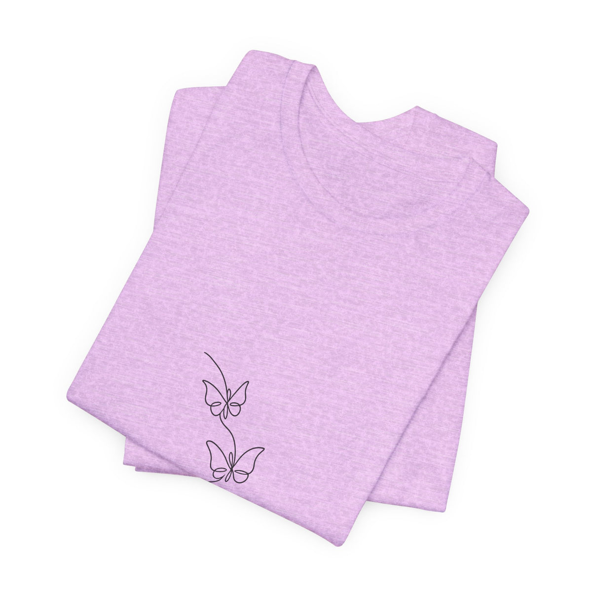 Butterfly Line Art Tee — Minimalist Three-Butterfly Graphic T-Shirt