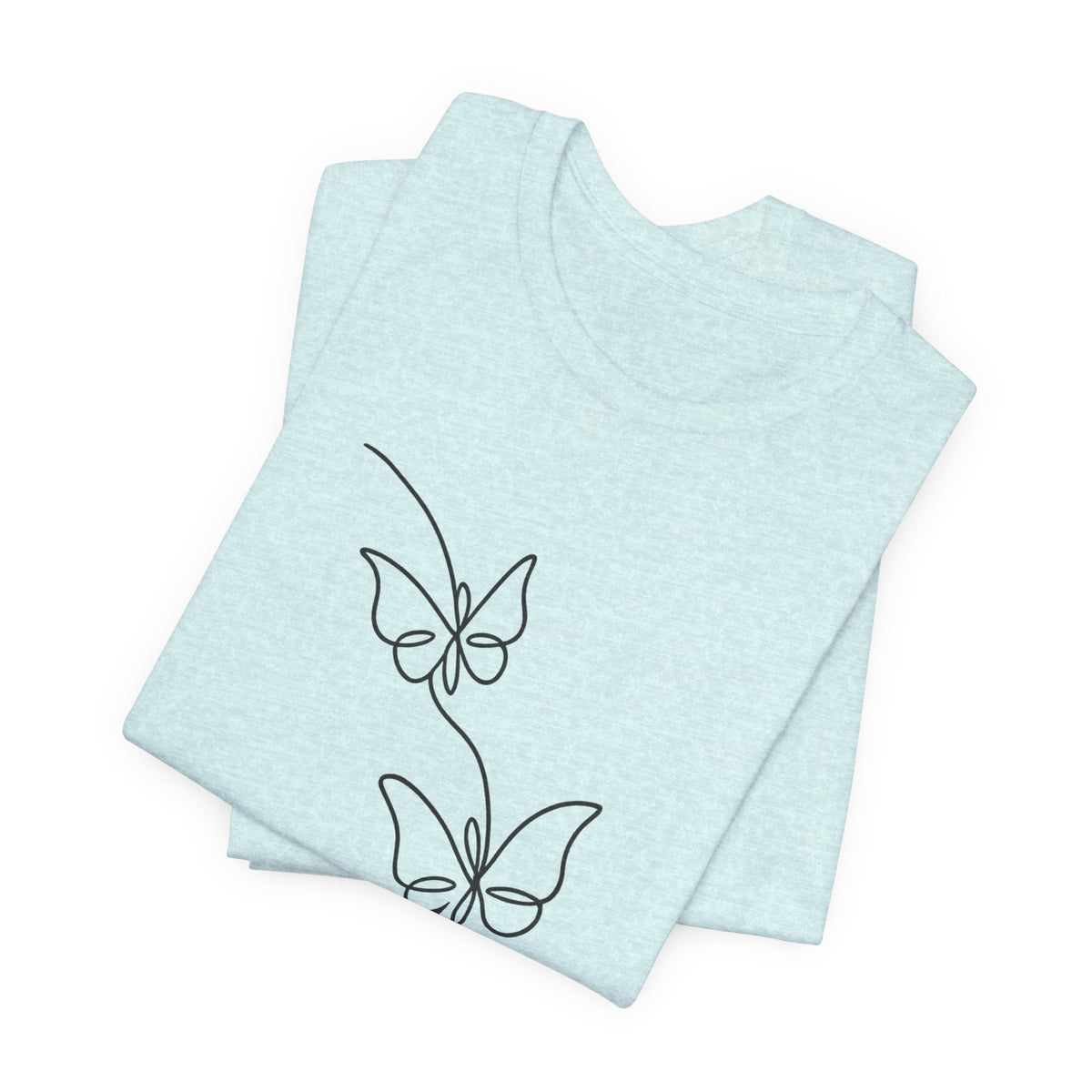 Butterfly Line Art Tee — Minimal Floral Butterfly T-Shirt