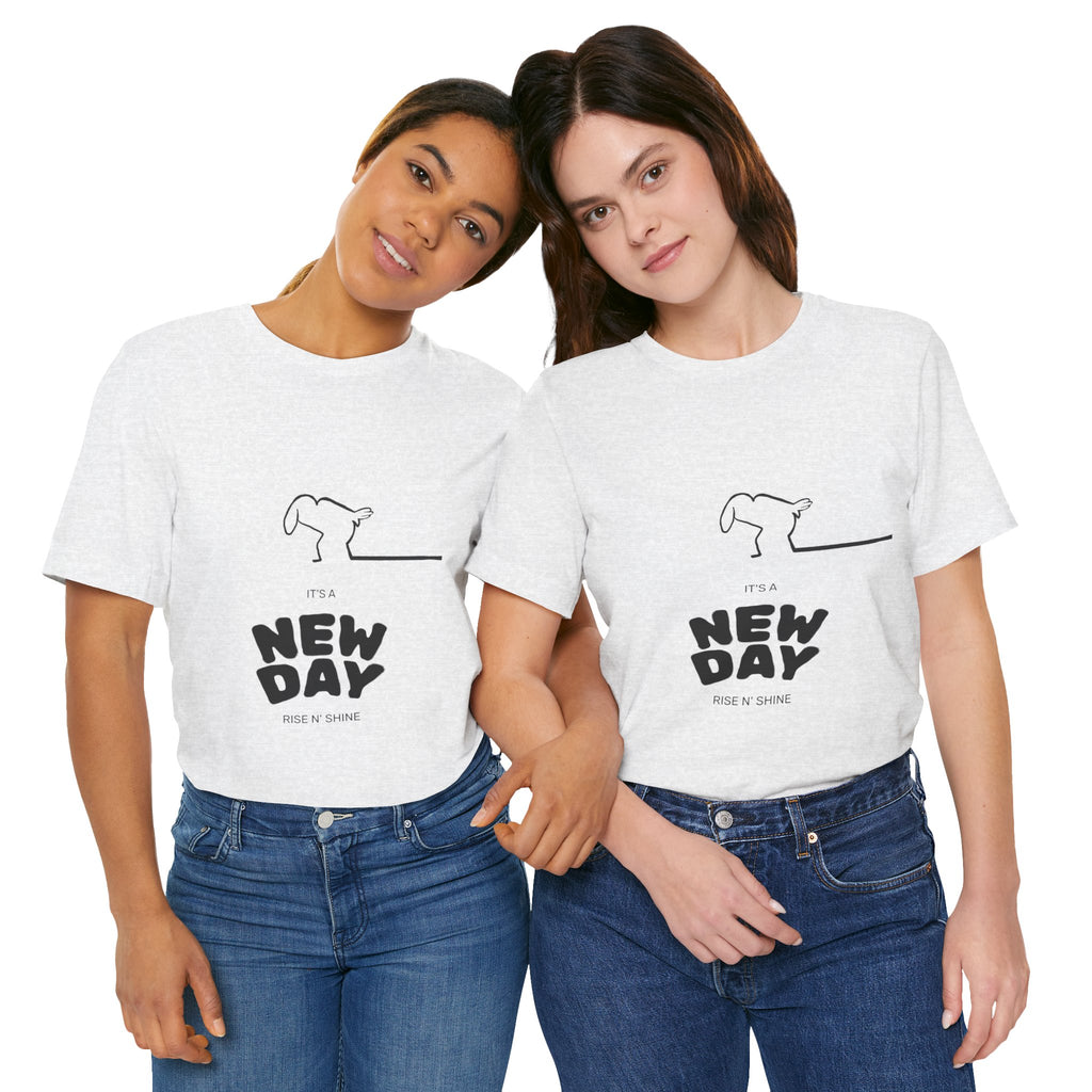 New Day Mr. Line Tee — "It's a New Day" Minimalist Mr. Line Design