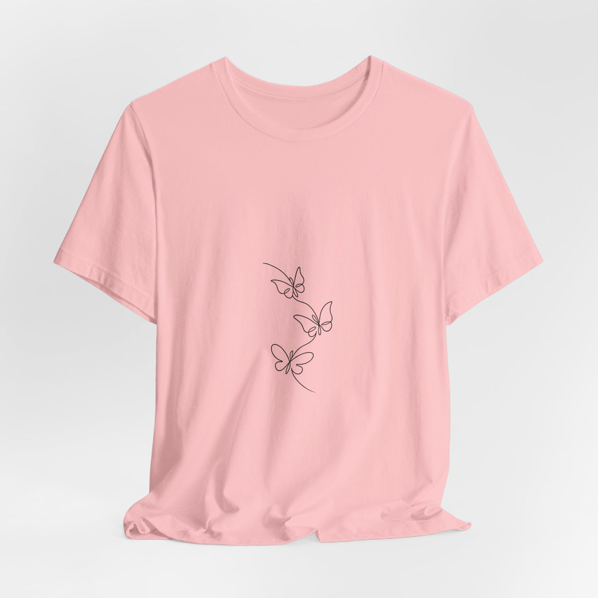 Butterfly Line Art Tee — Minimalist Three-Butterfly Graphic T-Shirt