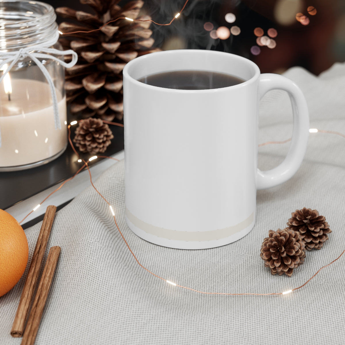 Ceramic Mug — Subtle Line Art Dog Silhouette Coffee Cup