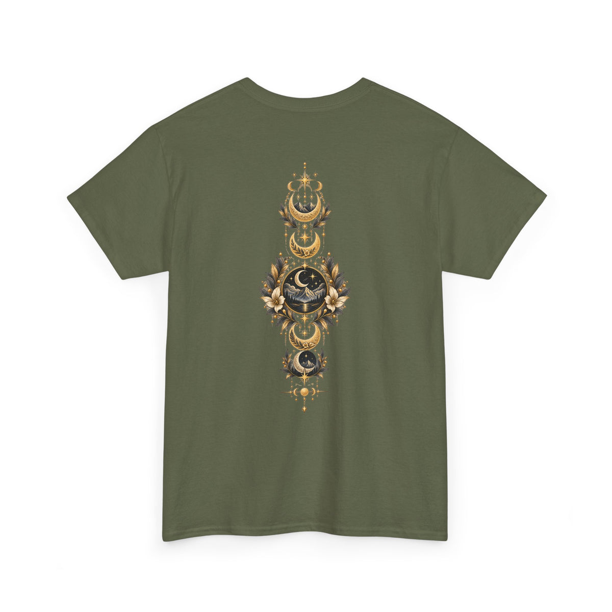 Lunaris Crescent Moon Mountain T‑Shirt — Vintage Celestial Graphic Tee