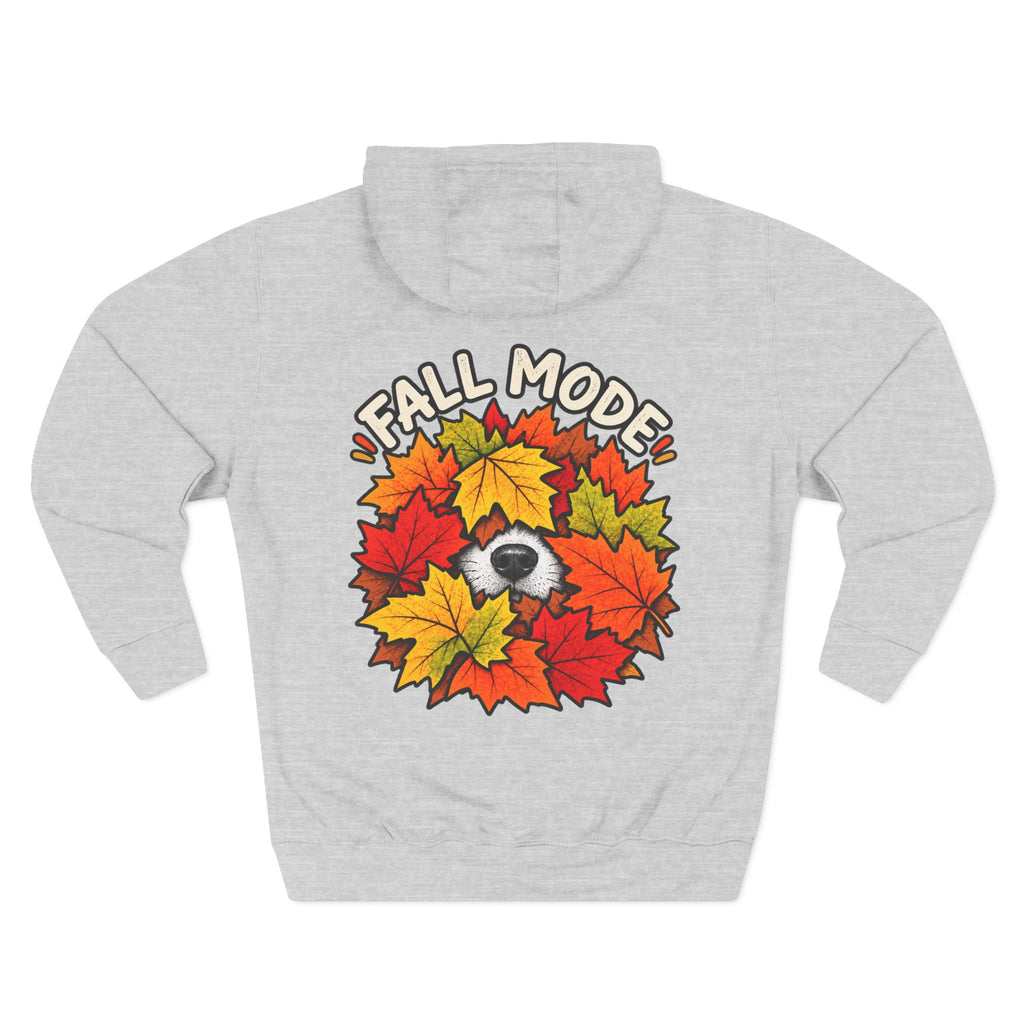 Fall Mode Hoodie — Cute Raccoon in Autumn Leaves Pullover