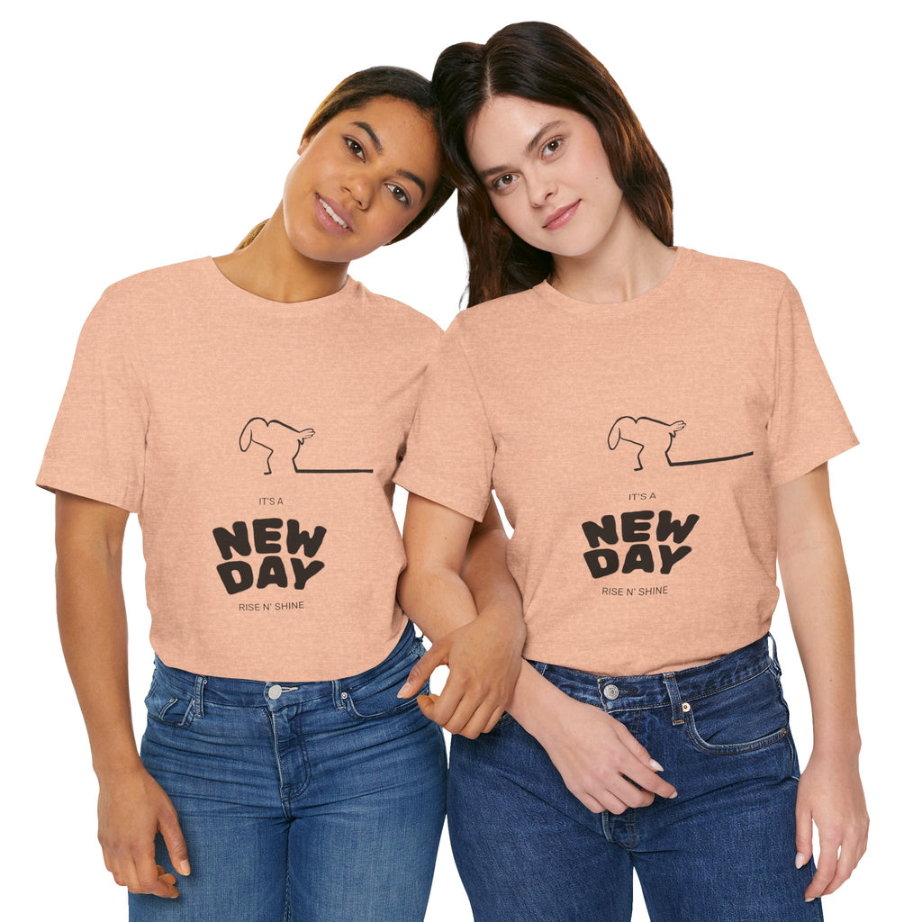 New Day Mr. Line Tee — "It's a New Day" Minimalist Mr. Line Design