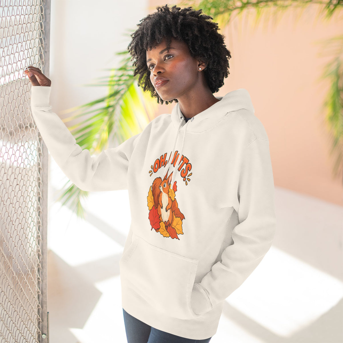 Autumn Squirrel Hoodie – “Oh Nuts” Fall Graphic Pullover