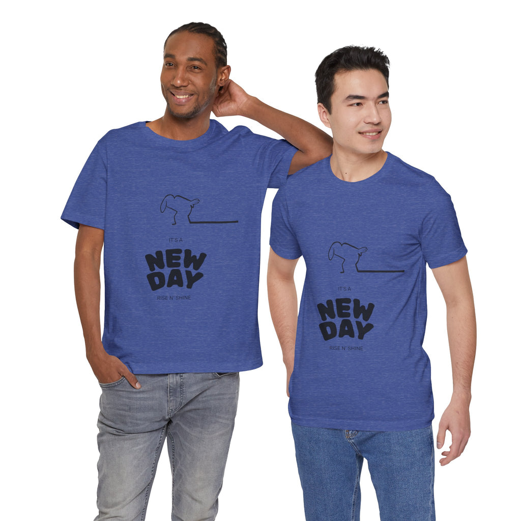 New Day Mr. Line Tee — "It's a New Day" Minimalist Mr. Line Design