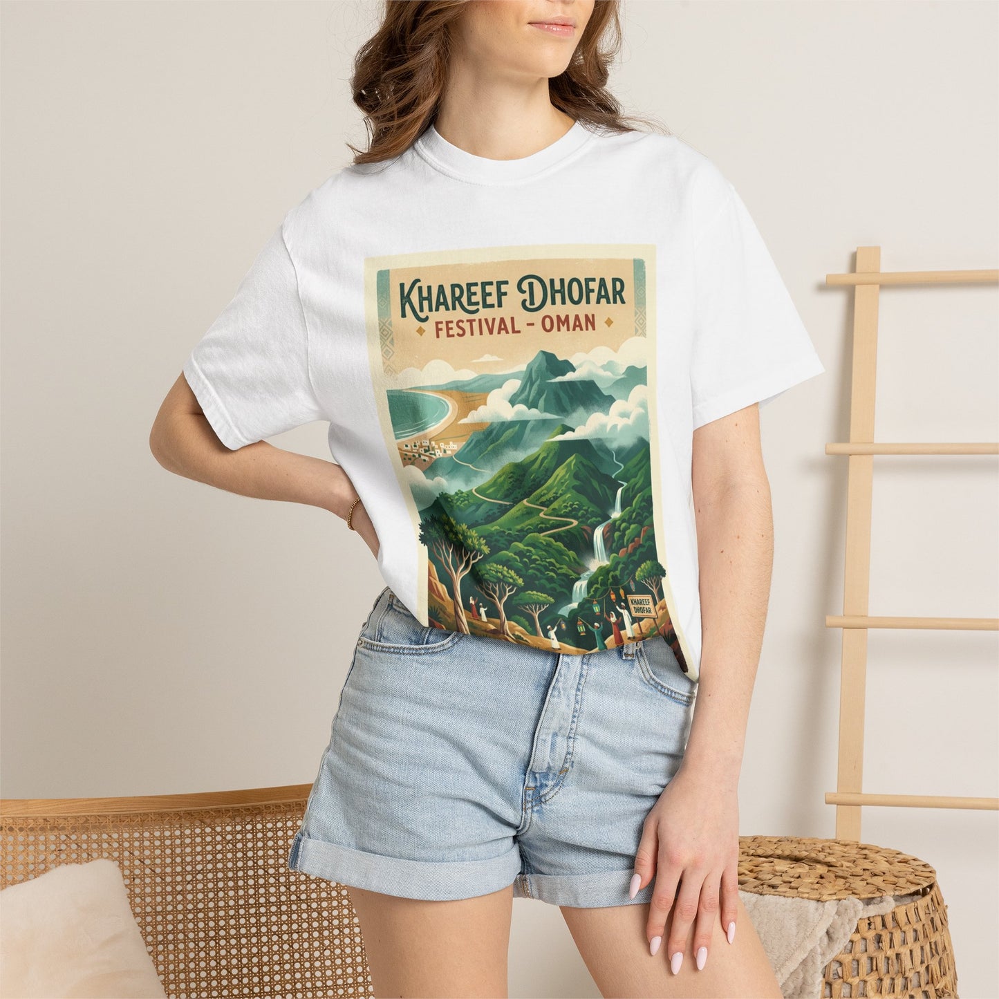 Khareef Dhofar Festival T-Shirt — Oman Monsoon Vintage Travel Poster Tee