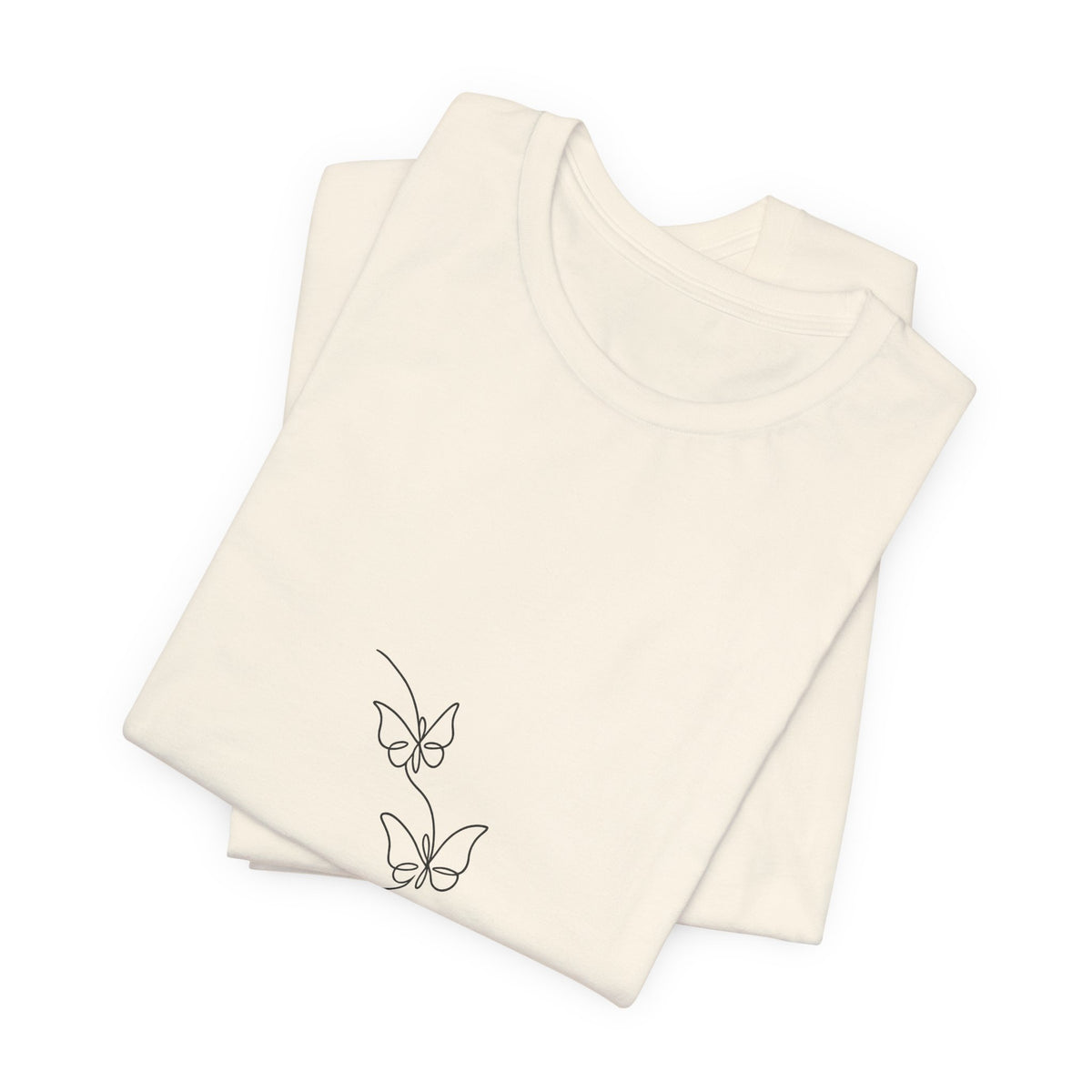 Butterfly Line Art Tee — Minimalist Three-Butterfly Graphic T-Shirt