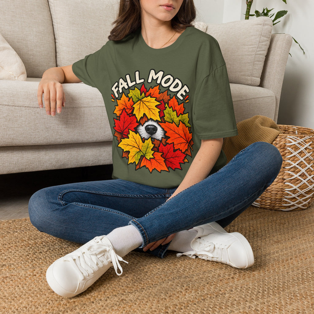 Fall Mode T-Shirt — Cute Bear Hidden in Autumn Leaves