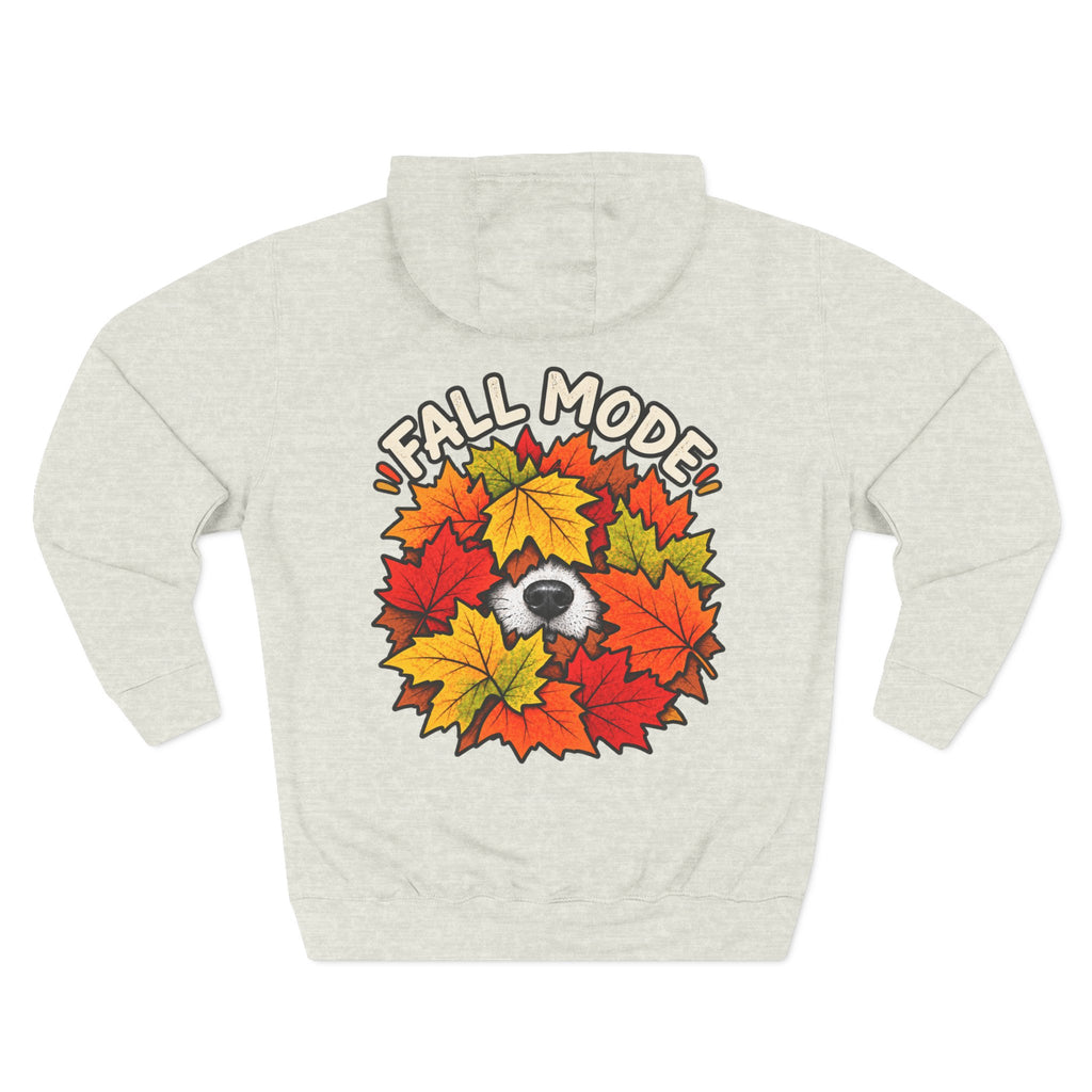 Fall Mode Hoodie — Cute Raccoon in Autumn Leaves Pullover