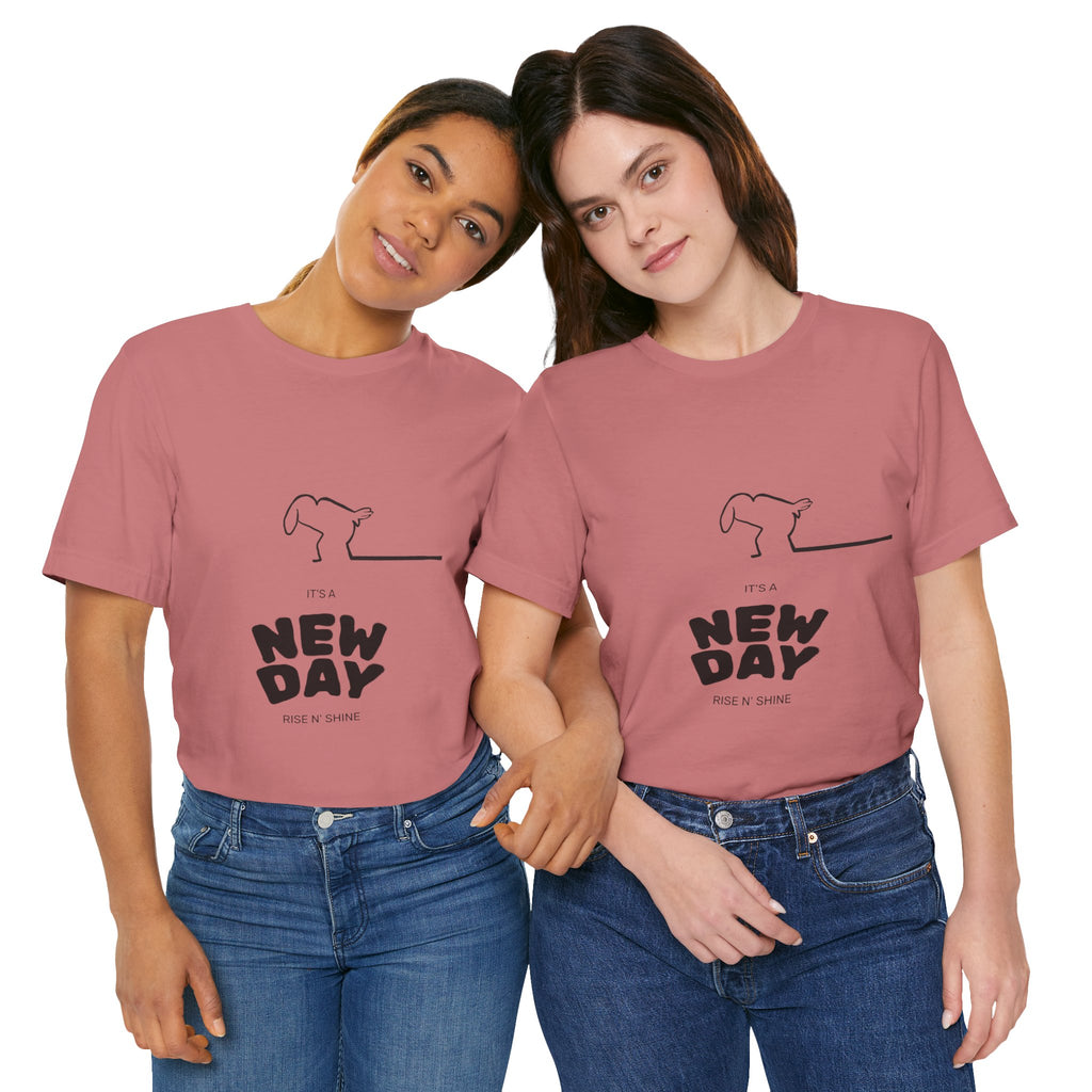 New Day Mr. Line Tee — "It's a New Day" Minimalist Mr. Line Design