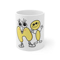 Happy Yellow Characters Coffee Mug – Cute Smiley Cartoon 11oz Ceramic Mug